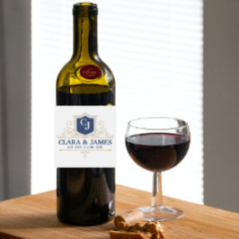 Rótulo De Garrafa De Cerveja Bride And Groom Monogram Names Elegant Weeding