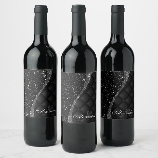 Rótulo De Garrafa De Cerveja Brilho preto (Garrafas)