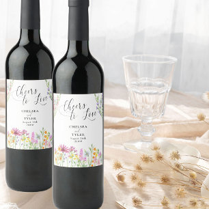 Rótulo De Garrafa De Cerveja Brinde ao Amor Casamento de Campo de Flores Silves