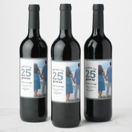 Rótulo De Garrafa De Cerveja Brinde aos 25 Anos de Festa de Aniversário de Casa