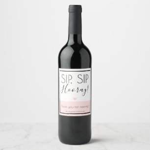 Rótulo De Garrafa De Cerveja Brinde Brinde Hurra! Rosa e preto favor abrir a ta