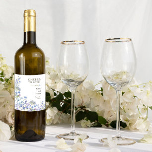 Rótulo De Garrafa De Cerveja Brindes ao Amor Casamento de Flores Silvestres Per