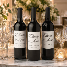 Rótulo De Garrafa De Cerveja Brindes ao Amor Casamento Simples Elegante