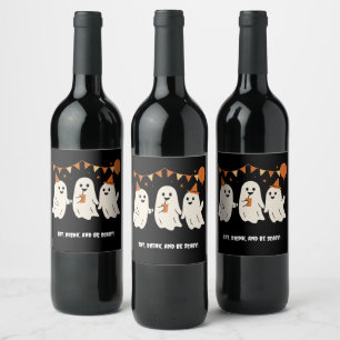 Rótulo De Garrafa De Cerveja Brinquedo de Halloween Fantasma Branco Festa Preta