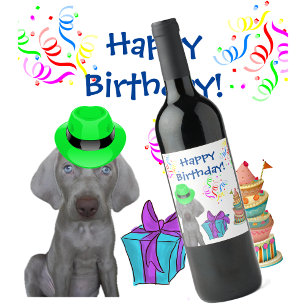 Rótulo De Garrafa De Cerveja Brooklyn, aniversário do cachorro do Weimaraner