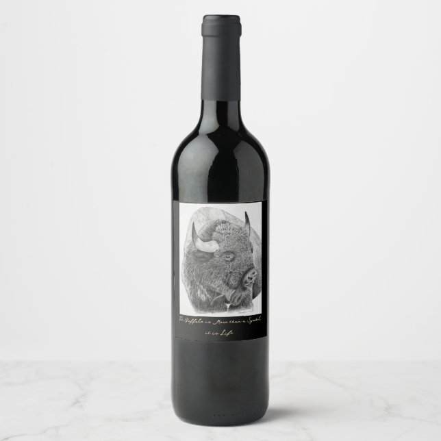 Rótulo De Garrafa De Cerveja Búfalo Americano (Frente)