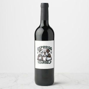 Rótulo De Garrafa De Cerveja Bulldog de Espresso Quente - Café Aconchegante