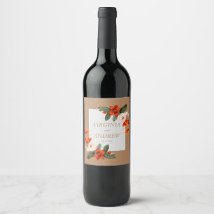 Rótulo De Garrafa De Cerveja Buquê de boho com flores de fibra