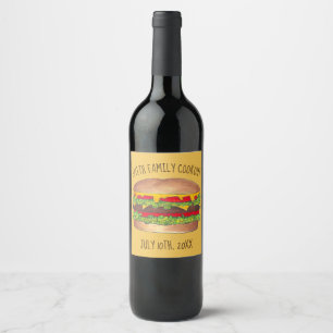 Rótulo De Garrafa De Cerveja Burger Cheeseburger Reunion Picnic Cookout