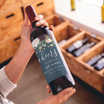 Rótulo De Garrafa De Cerveja Burgundy Rústico Azul Marinho & Flores Vermelhas<br><div class="desc">Burgundy Rústico Azul Marinho & Flores Vermelhas  & Luzes</div>