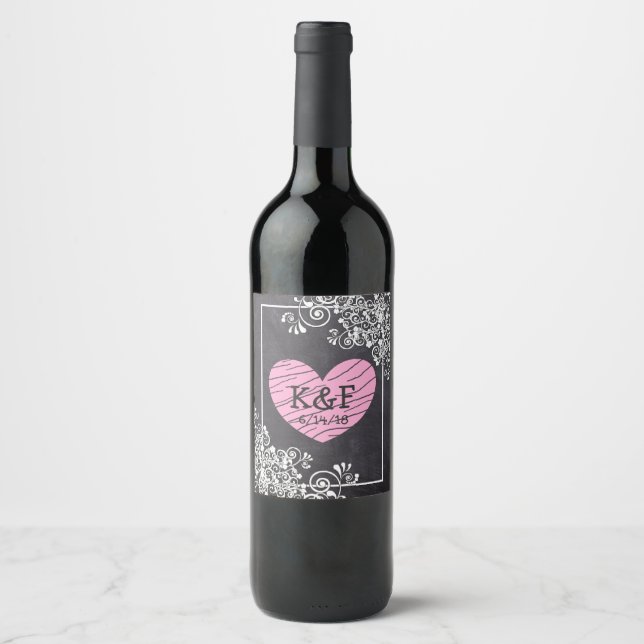 Rótulo De Garrafa De Cerveja Cabos de Garrafa de Vinho de Chalkboard Personaliz (Frente)
