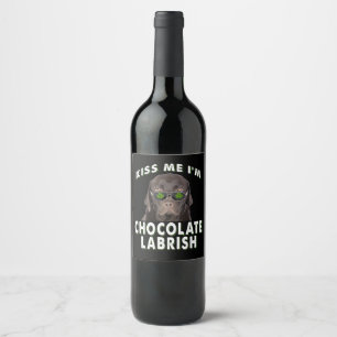 Rótulo De Garrafa De Cerveja Cachorro Beije-me Sou Chocolate Labrish