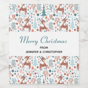 Rótulo De Garrafa De Cerveja Cachorro no padrão da floresta Whimsical