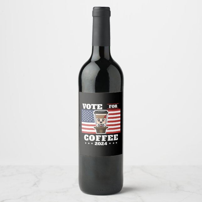 Rótulo De Garrafa De Cerveja Café para presidente, vote no café (Frente)
