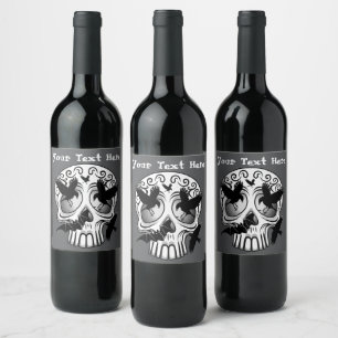 Rótulo De Garrafa De Cerveja Calaveras Decorativas do Halloween