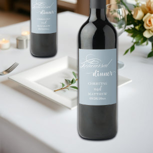 Rótulo De Garrafa De Cerveja Caligrafia Elegante Jantar de Ensaios Azul Empoeir