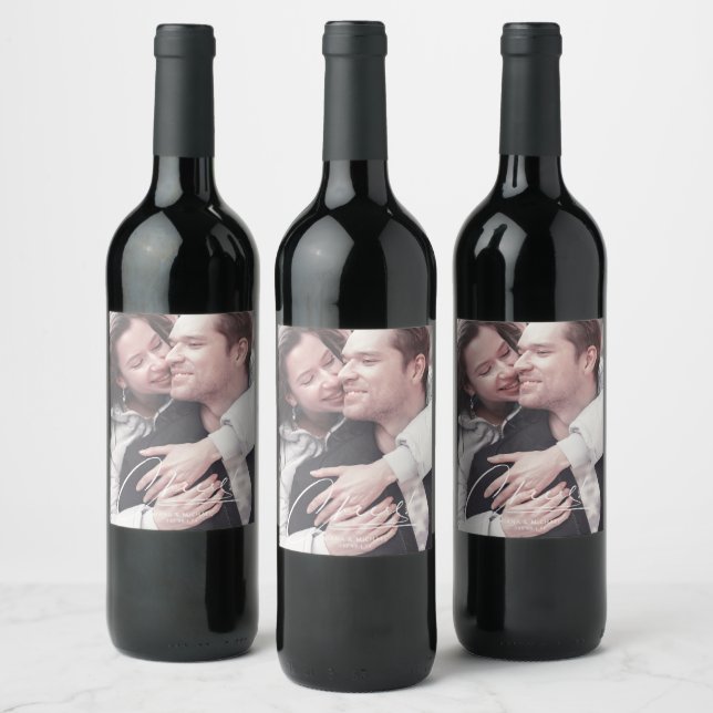 Rótulo De Garrafa De Cerveja Calliografia Floral Dusty Mauve ID771 (Garrafas)