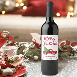 Rótulo De Garrafa De Cerveja Caminhão de Vintagem de Natal com Script de Pince