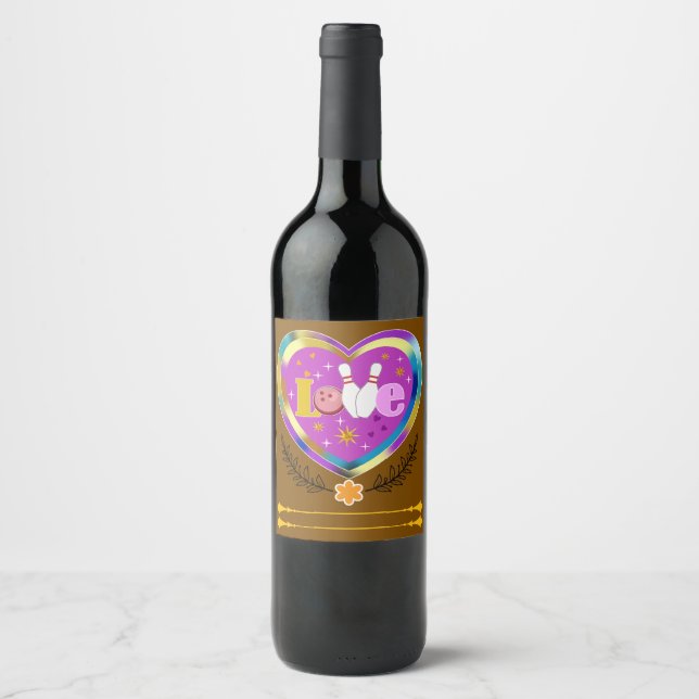 Rótulo De Garrafa De Cerveja Camiseta de boliche (Frente)