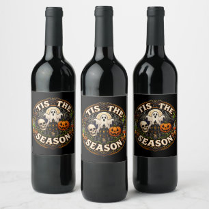 Rótulo De Garrafa De Cerveja Camiseta Vintage de Halloween com Gráfico da Tempo