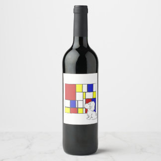 Rótulo De Garrafa De Cerveja Camomila Inspirada em Mondrian