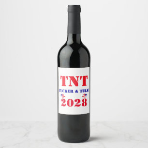 Rótulo De Garrafa De Cerveja Campanha TNT Tucker & Tulsi 2028 Presidente dos EU