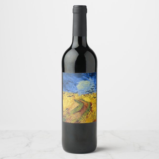 Rótulo De Garrafa De Cerveja Campos de Trigo de Van Gogh pintura impressionista (Frente)
