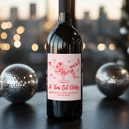 Rótulo De Garrafa De Cerveja Caprichoso Um Pouquinho Mais Velho Rosa e Vermelho