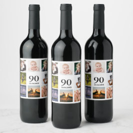 Rótulo De Garrafa De Cerveja cara de colagem de fotos com festa de aniversário 