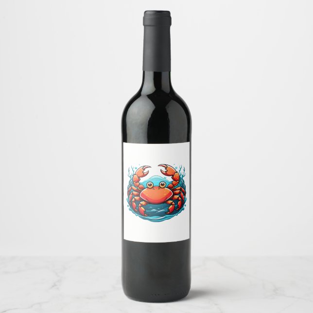 Rótulo De Garrafa De Cerveja caranguejo-divertido (Frente)