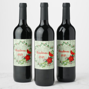 Rótulo De Garrafa De Cerveja Cardinals Wreath Personalizado 