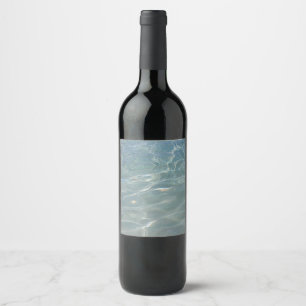 Rótulo De Garrafa De Cerveja Caribe Água Abstrato Natureza Azul