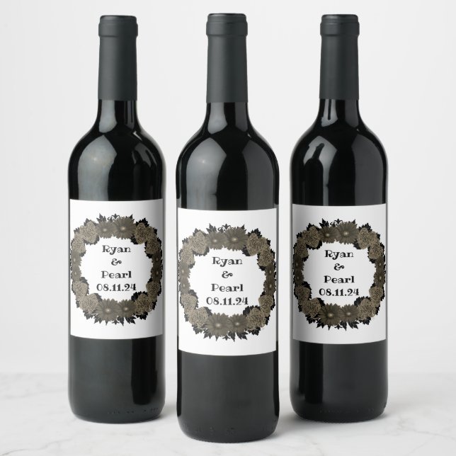Rótulo De Garrafa De Cerveja Carimbo de Flores Personalizadas Favorecidas (Garrafas)