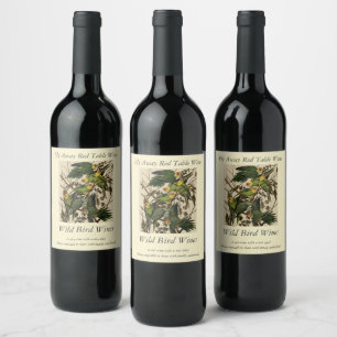 Rótulo De Garrafa De Cerveja Carolina Parrot das Aves da América de Audubon