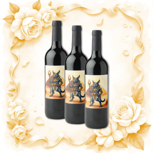 Rótulo De Garrafa De Cerveja Cartoon Anubis - Deus Egípcio do Pós-Vida