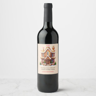 Rótulo De Garrafa De Cerveja Casa de biscoito de gengibre de Natal