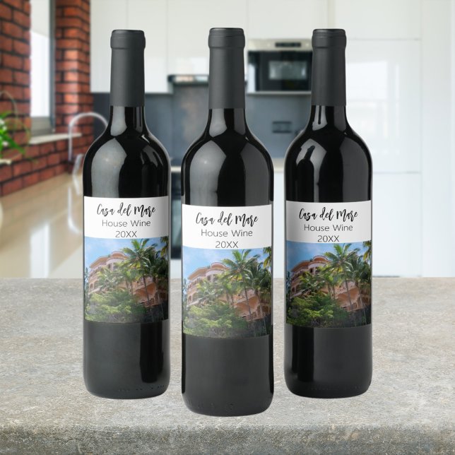 Rótulo De Garrafa De Cerveja Casa de vinho, foto de casa (Criador carregado)