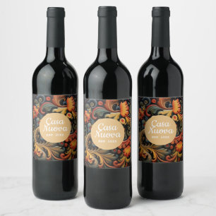 Rótulo De Garrafa De Cerveja Casa Nuova Novo Lar Rosepaint Rosemaling 3 de 6