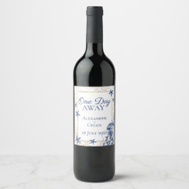 Rótulo De Garrafa De Cerveja Casamento à Beira-Mar Jantar de Ensaios Azul Doura