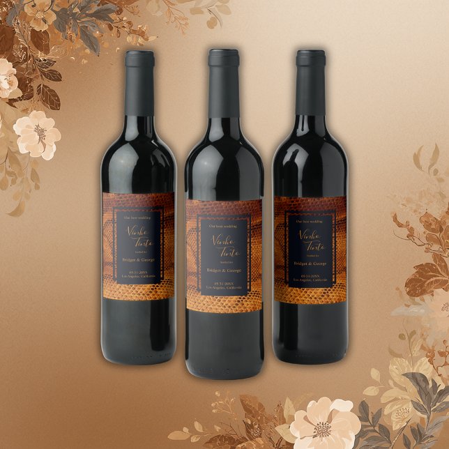 Rótulo De Garrafa De Cerveja casamento animal de pele de cobra de luxo selvagem (Criador carregado)