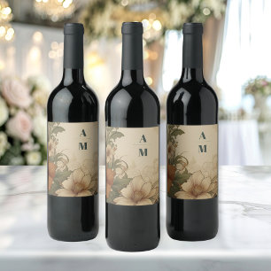Rótulo De Garrafa De Cerveja Casamento Art Nouveau Bougainvillea Vintage