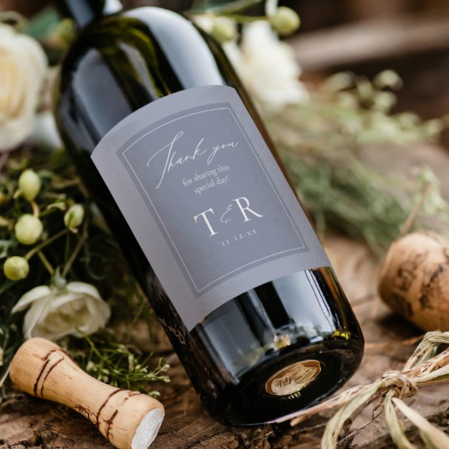 Rótulo De Garrafa De Cerveja Casamento Azul Com Duas Toneladas Obrigado ID1102 (Criador carregado)