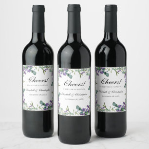 Rótulo De Garrafa De Cerveja Casamento Boho Lavanda Eucalipto