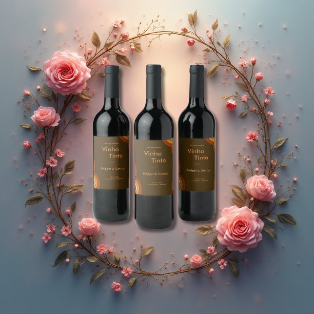 Rótulo De Garrafa De Cerveja Casamento Bold Retro 1970 (Criador carregado)