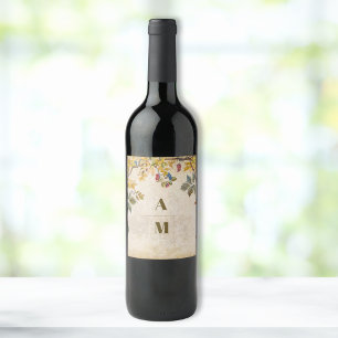 Rótulo De Garrafa De Cerveja Casamento Botânico de Flor Silvestre Boho Outono