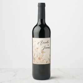 Rótulo De Garrafa De Cerveja Casamento Botânico Floral Delicado Vintage Boho