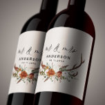 Rótulo De Garrafa De Cerveja Casamento botânico russo de Stag mr e mrs script n<br><div class="desc">Design de casamento Rustic Flor and Stag Anders. Com belos detalhes de ferrugem,  terracota,  cor-de-rosa pincelada e sabiá-lo-á,  com erva de pampas verdes,  eucalipto. Esta design de casamento moderna é certamente o estilo para o seu grande dia.</div>