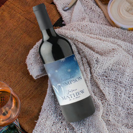 Rótulo De Garrafa De Cerveja Casamento Branca Branca Com Neve