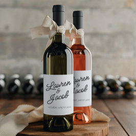 Rótulo De Garrafa De Cerveja Casamento branco mínimo minimalista moderno