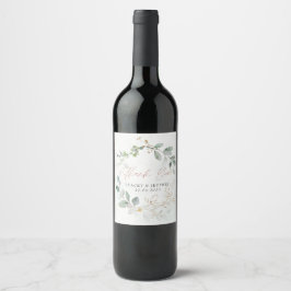 Rótulo De Garrafa De Cerveja Casamento Caligrafia Dourada Eucalipto Rústico